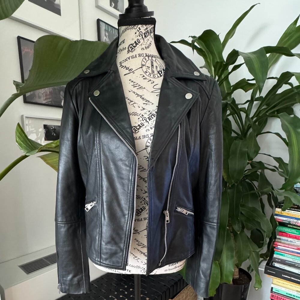 Barneys Originals Clara Moto Leather Jacket
